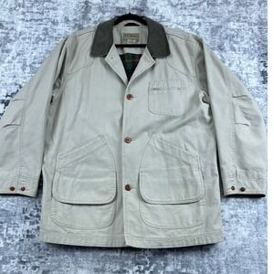 Vtg. LL Bean Mens XL Regular Original Field Coat Saddle Tan Canvas Barn Jacket